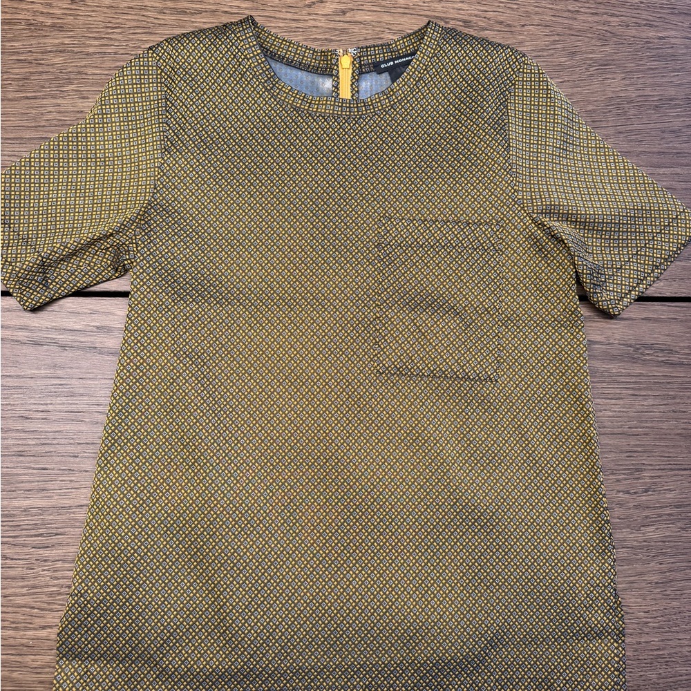 Club Monaco Yellow Patterned Top